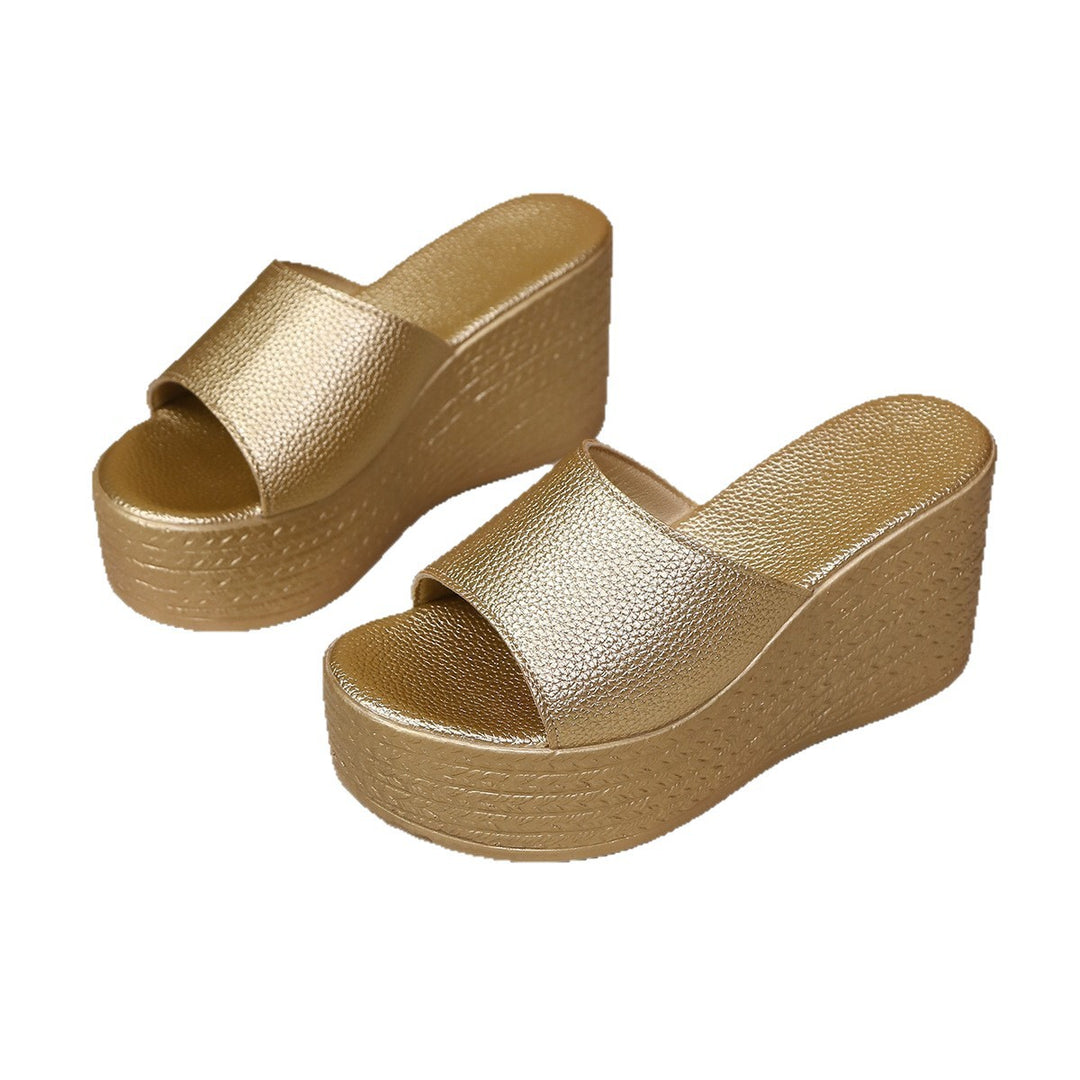 Damen Wedge-Sandalen mit elegantem Glitzerfinish EB