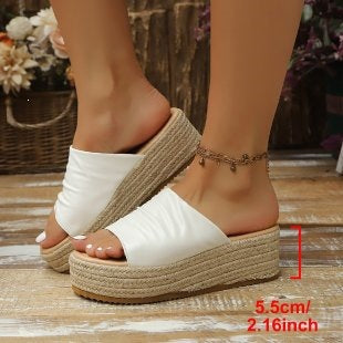Damen Plateau-Pantoletten mit elegantem Riemen EB