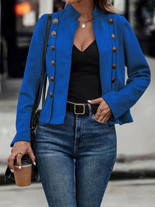 Damen romantischer Blazer mit einzigartigen Knopfdetaills EB