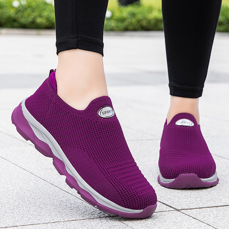 Damen Slip-On Laufschuhe mit atmungsaktivem Mesh-Obermaterial und flexibler Sohle EB