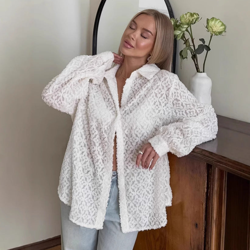 Damen Oversized Jacke mit strukturiertem Material EB