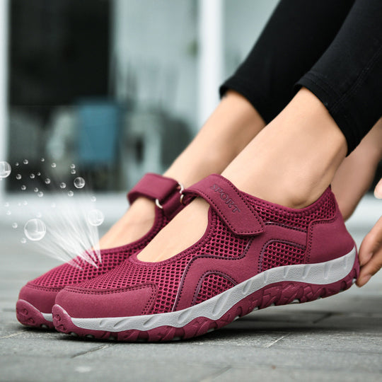Damen Atmungsaktive Sport-Sneaker mit verstellbarem Klettverschluss EB