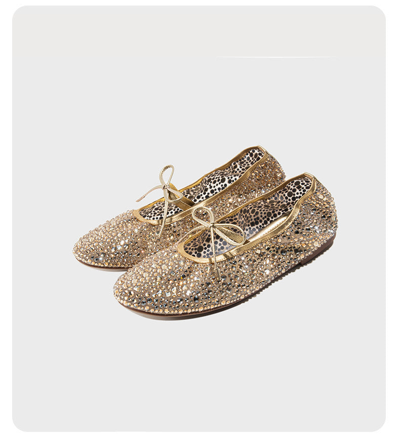 Damen Ballerinas mit funkelndem Strassdesign und bequemer Innensohle EB