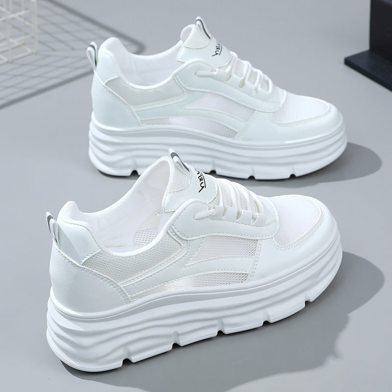 Damen elegante und bequeme Sneakers mit erhöhter Laufsohle EB