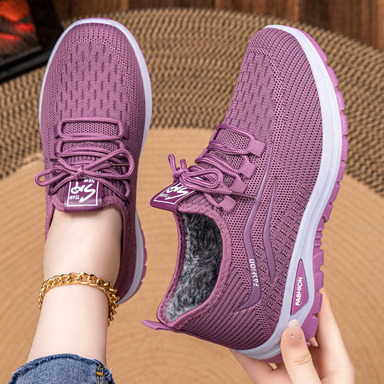 Damen Bequeme Sport Sneakers mit kuscheligem Innenfutter und rutschfester Sohle EB