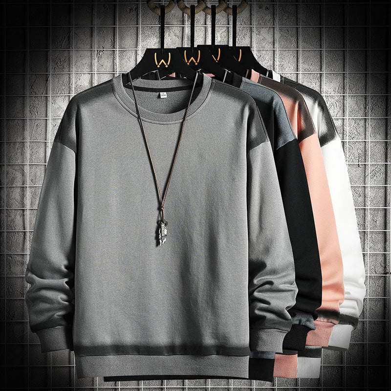 Herren Oversize-Sweatshirt mit Rundhals, kontrastiertem Spray‑Effekt und geripptem Saum EB