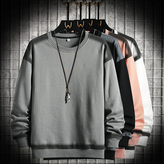 Herren Oversize-Sweatshirt mit Rundhals, kontrastiertem Spray‑Effekt und geripptem Saum EB