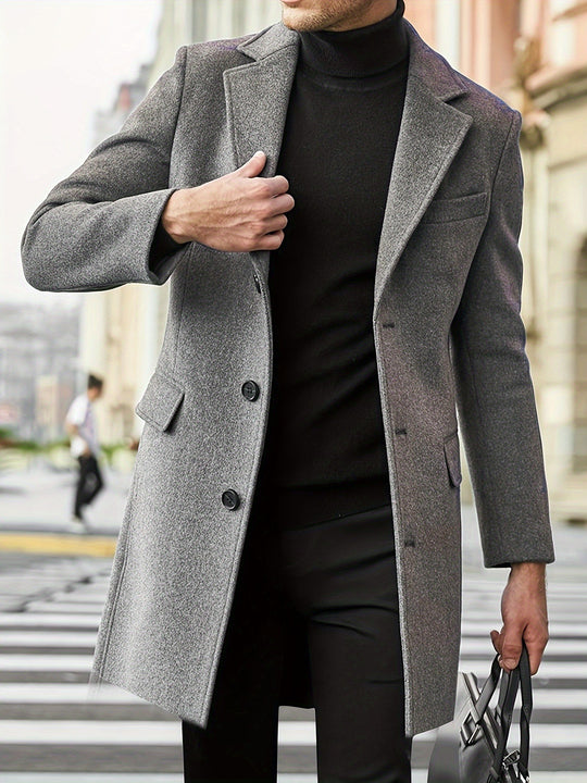 Herren eleganter, klassischer Wollmantel EB