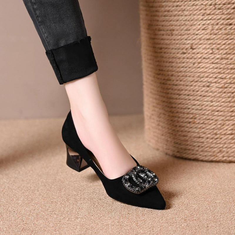 Damen Elegante Pumps mit funkelnder Schmuckapplikation EB