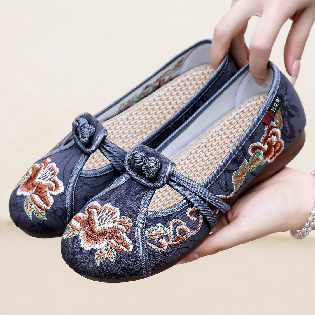 Damen Elegante und handbestickte Gastronomie-Ballerinas EB