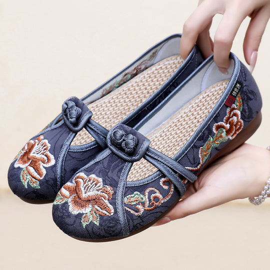 Damen Elegante und handbestickte Gastronomie-Ballerinas EB