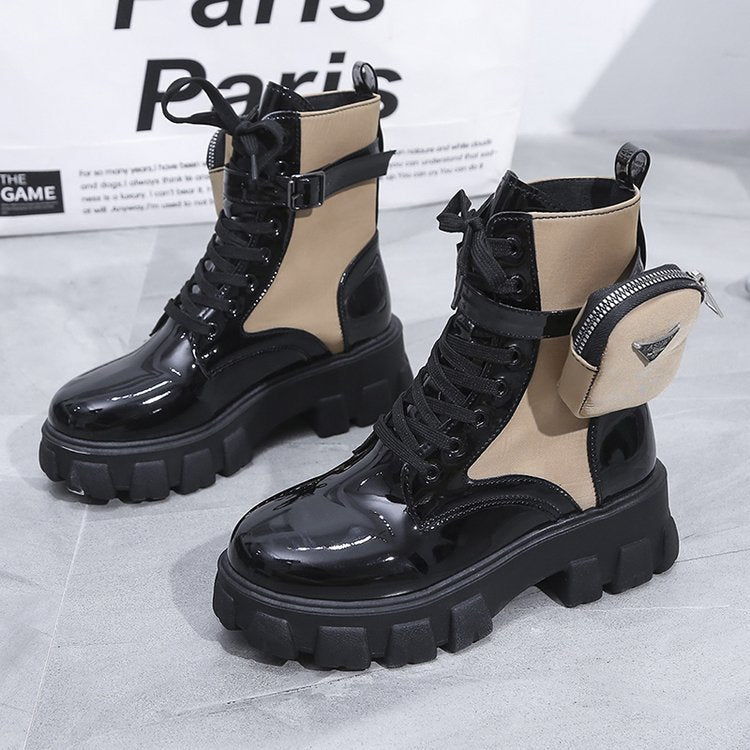 Damen High-Top Stiefel mit robustem Sohlendesign und praktischem Reißverschluss EB
