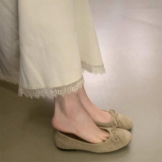 Damen Ballerina-Schuhe mit modischer Schleifenverzierung und komfortablem Fußbett EB