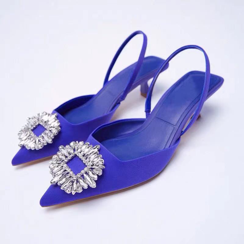 Damen Slingback-Pumps mit funkelndem Schmuckdetail EB