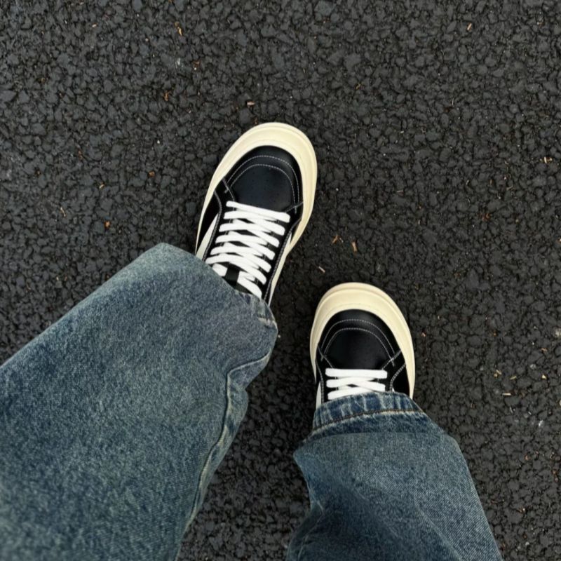 Damen modische Sneakers mit hochwertiger Leder-Oberfläche und dämpfender Sohle EB