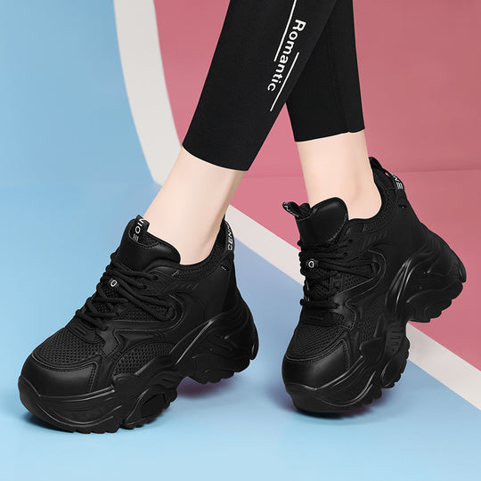 Damen sportliche Plateausneaker mit atmungsaktivem Obermaterial EB