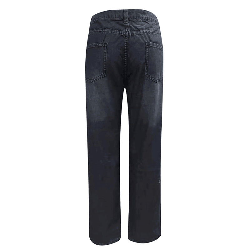 Damen modische Destroyed Jeans im lässigen Schnitt mit hohen Taschen und einzigartigen Details EB