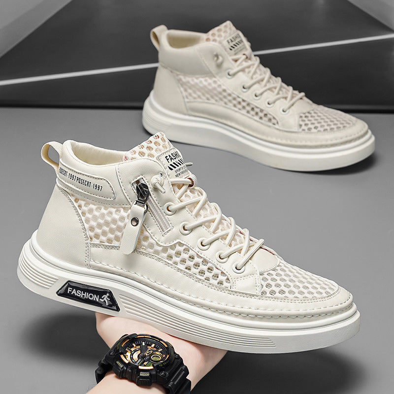 Damen Sportliche High-Top Sneakers mit atmungsaktivem Mesh-Obermaterial EB