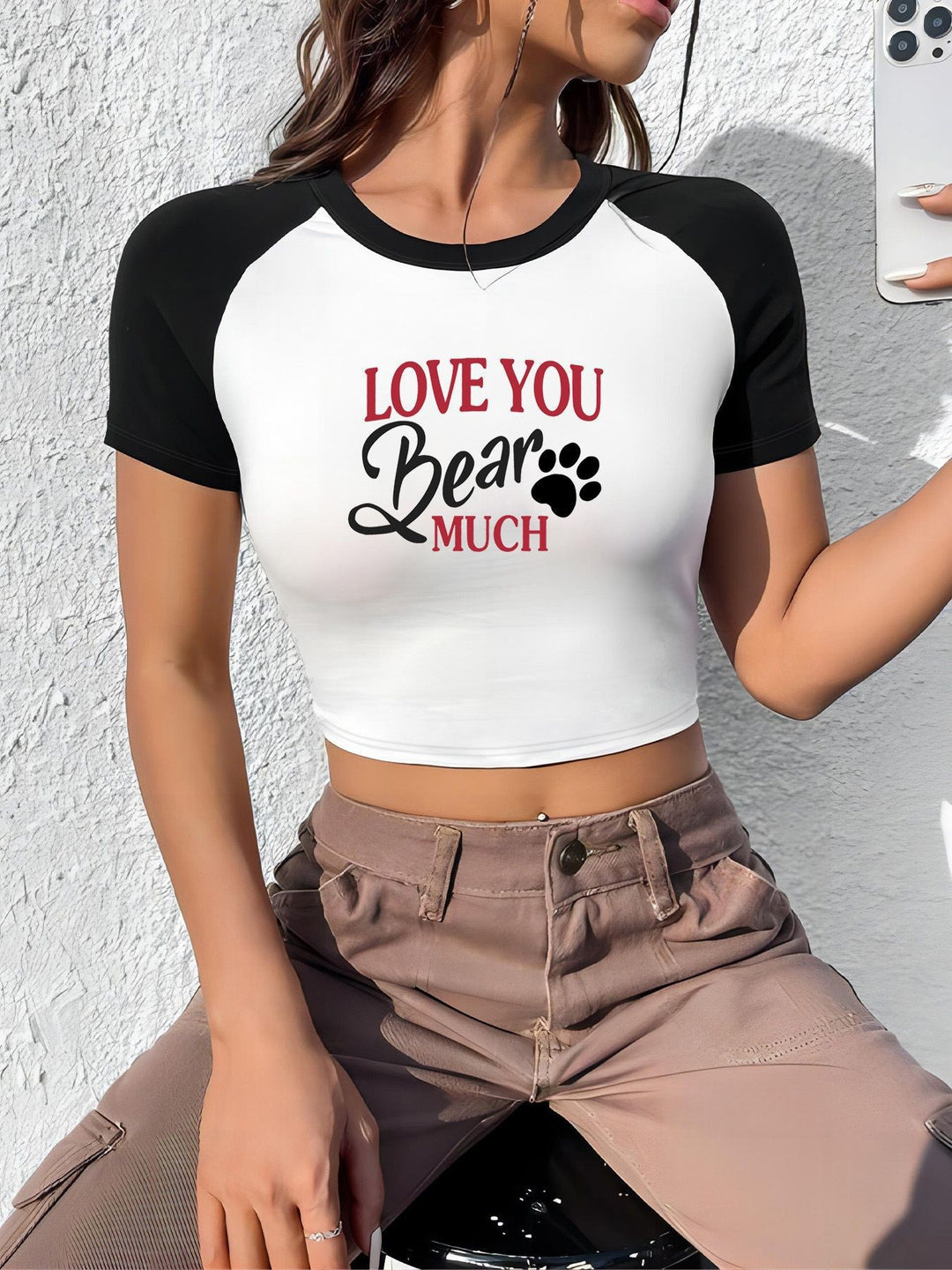 Damen Crop-Top mit motivierendem Schriftzug und lässigem Schnitt EB