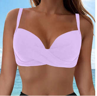 Damen Elegantes Bikinioberteil mit Wickeldesign EB