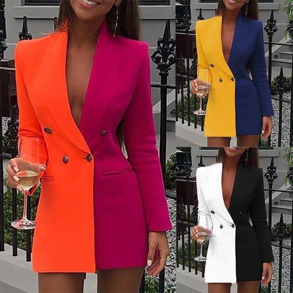 Damen Blazer-Kleid im modernen Zwei-Ton-Stil EB