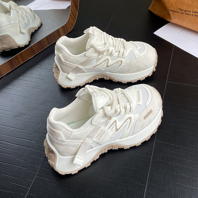 Damen Sportliche Sneakers mit atmungsaktiver Oberflächenstruktur und flexiblem Sohlenprofil EB