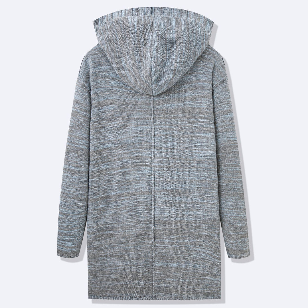 Herren Langer Strickmantel mit modernem Design und lässigen Details EB