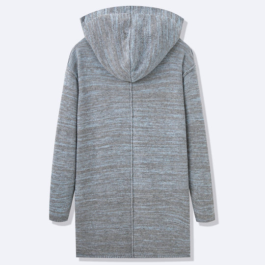 Herren Langer Strickmantel mit modernem Design und lässigen Details EB