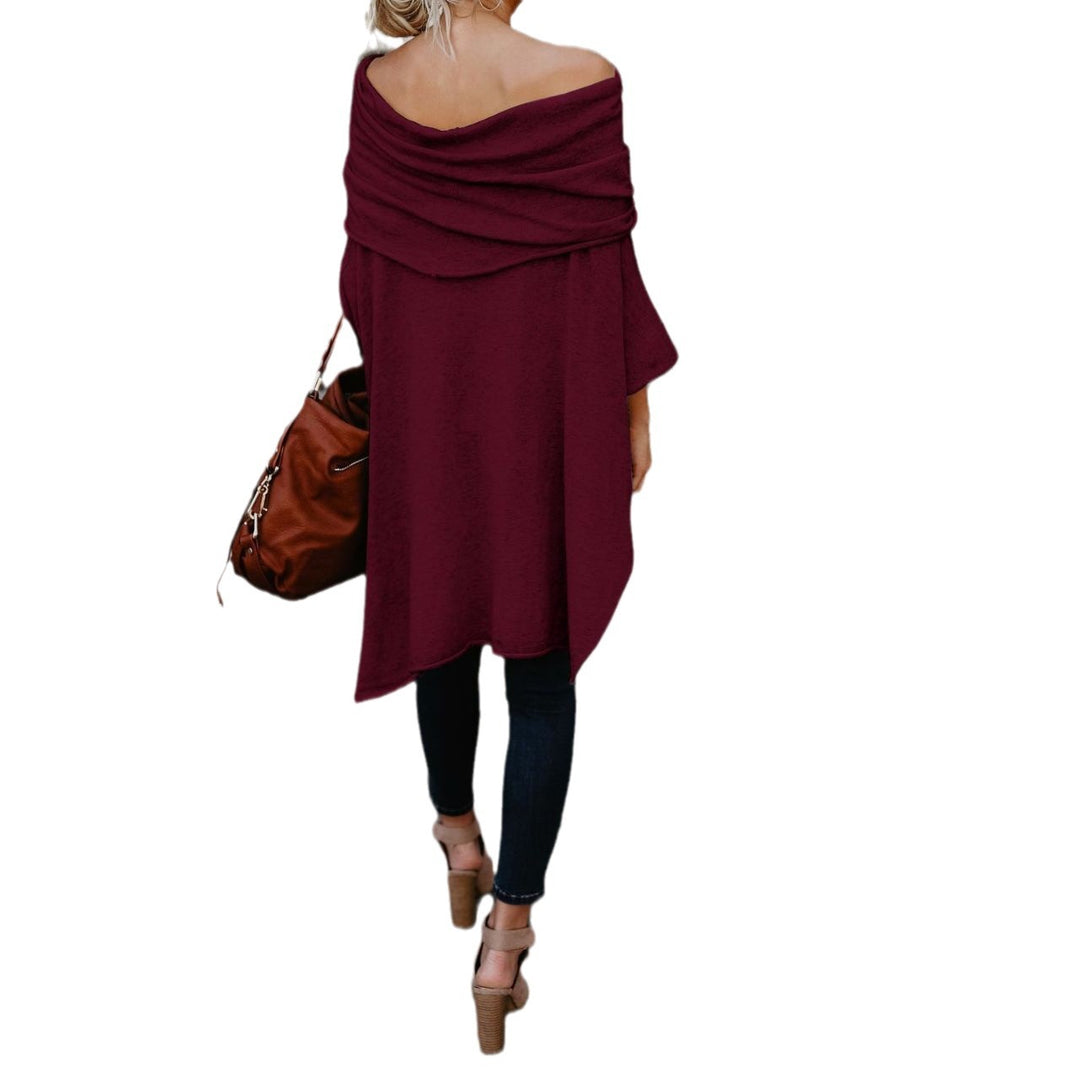 Damen lässiger Poncho mit asymmetrischem Saum EB