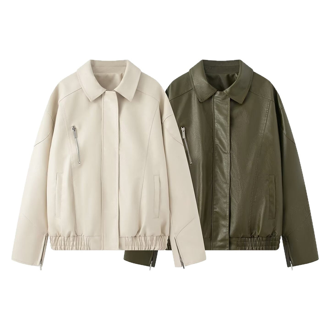 Damen Winterjacke aus hochwertigem Kunstleder EB