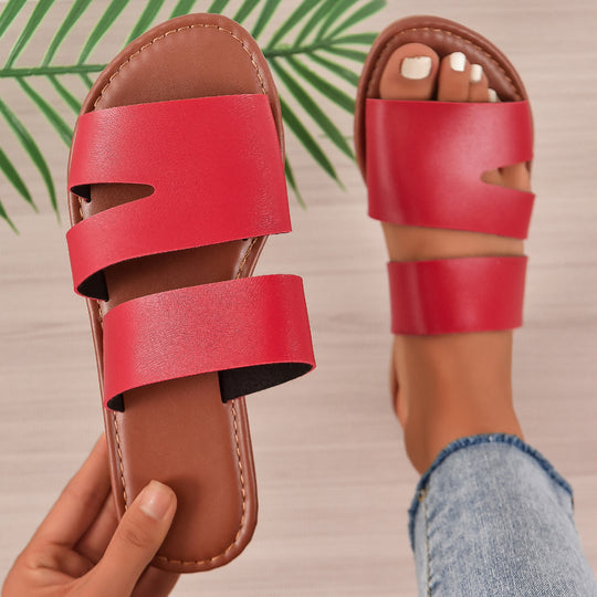 Damen Sandaletten mit breitem und verstellbarem Riemendesign EB