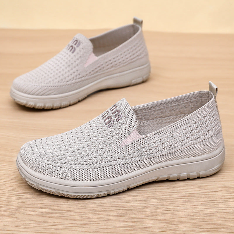 Damen nan nahtloser Strick-Slipper mit elastischem Einstieg und orthopädischer Memory-Fußbett-Stütze EB