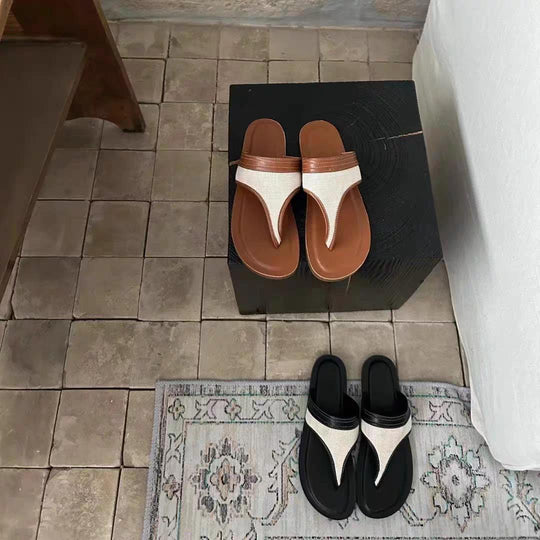 Damen Zehentrenner-Sandalen mit ergonomischem Fußbett und lässigem Design EB