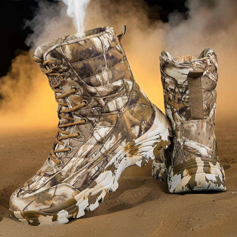 Herren wasserdichte Jagdstiefel mit rutschfester Sohle und hochgezogenem Knöchelschutz EB