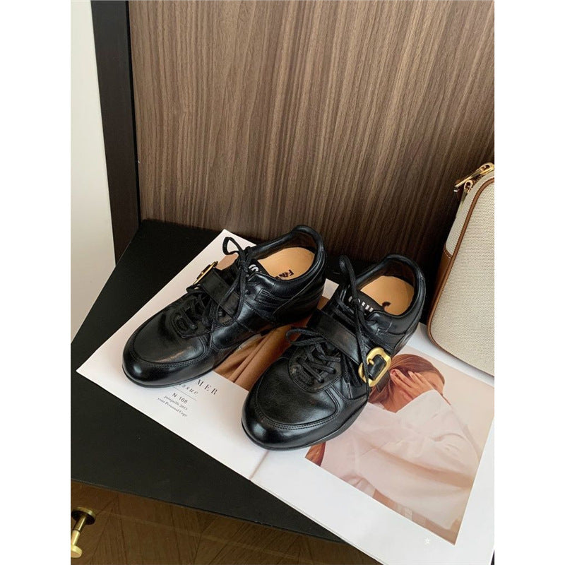 Damen sportliche Sneakers mit innovativem Schnürsystem und modischem Buckle-Riemen EB
