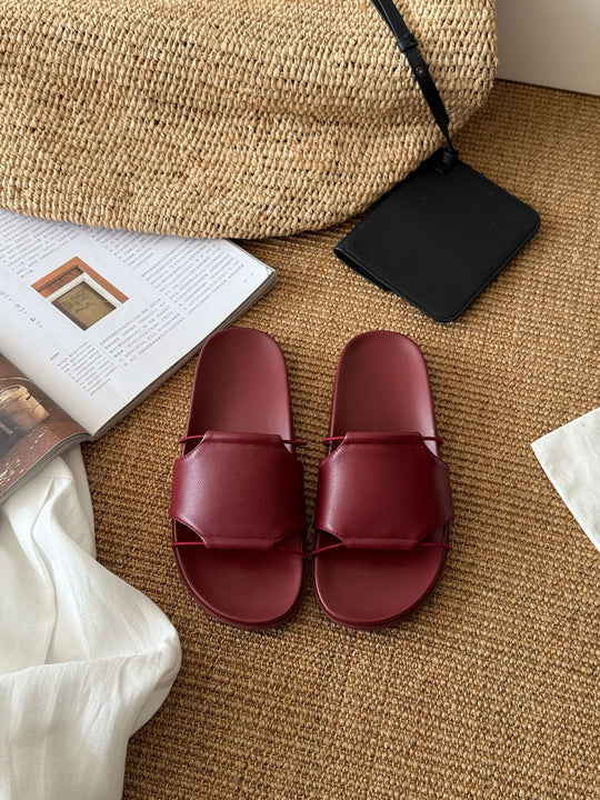 Damen Komfortable Zehentrenner-Sandalen im minimalistischen Design mit doppeltem Riemen EB