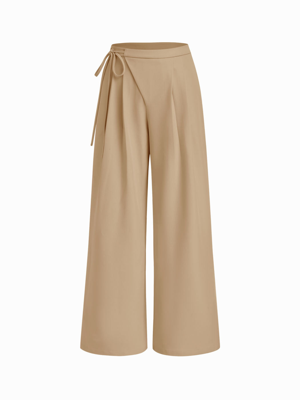Damen Weite Nadelstreifen-Hose mit Wickel-Taille EB
