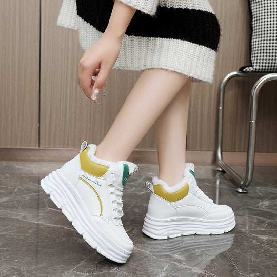 Damen Hohe Winter Sneakers mit elastischem Futter und rutschfester Sohle EB