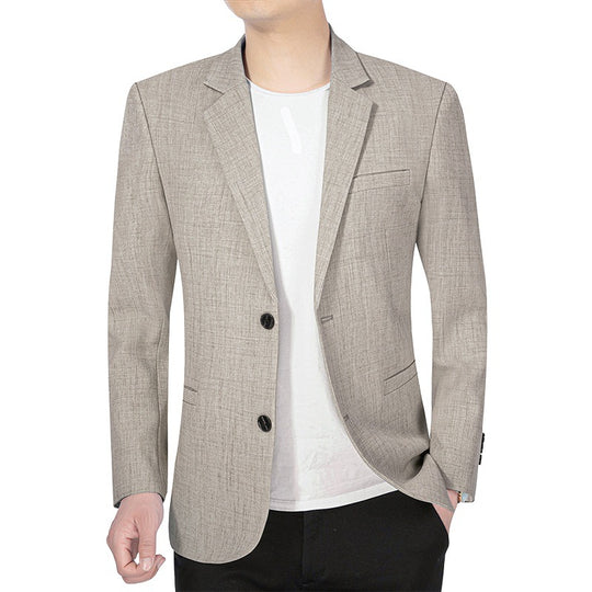 Herren Leichtes Slim-Fit Sakko aus Leinenmischgewebe mit Halbfütterung EB
