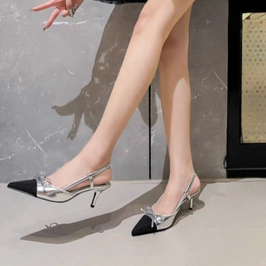 Damen elegante Slingback-Pumps mit modisch geflochtenem Riemendesign EB