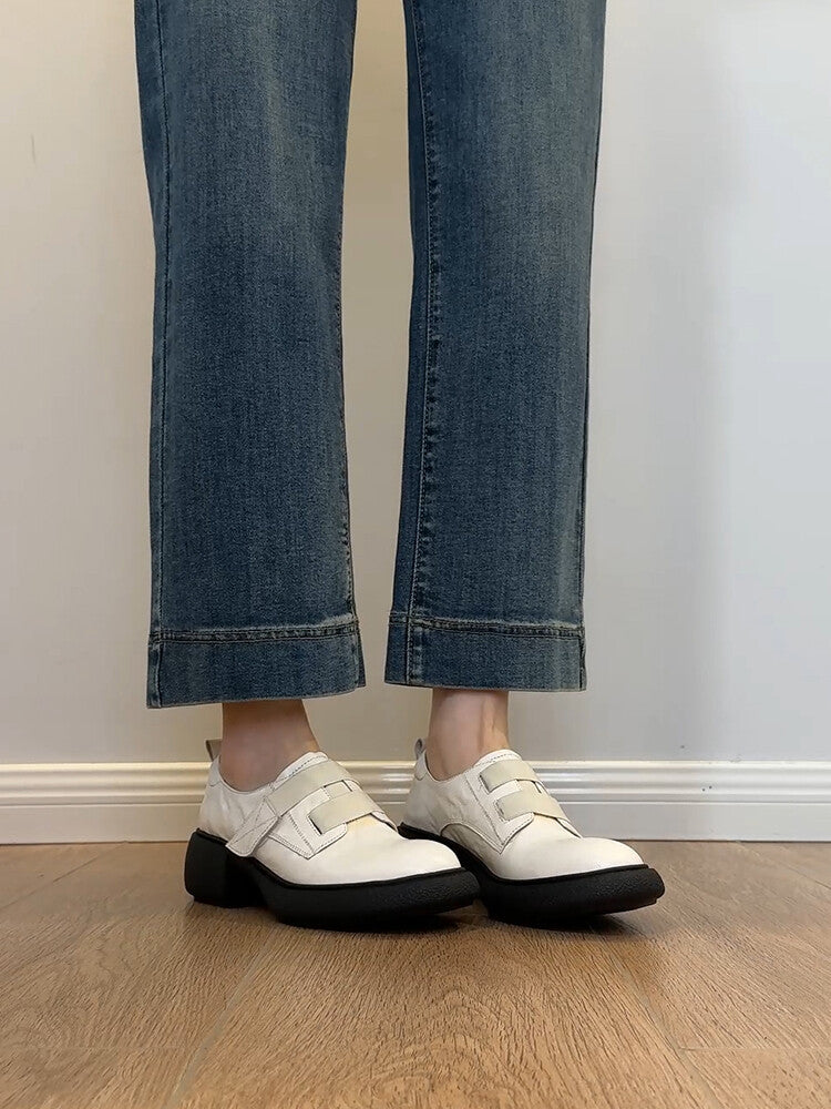 Damen bequeme Schnürschuhe mit elastischen Riemen EB