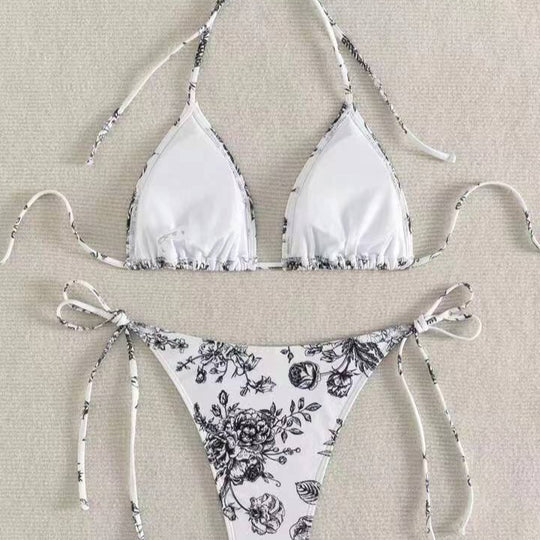 Damen Elegantes Triangel-Bikini-Set mit herausnehmbaren Polstern EB
