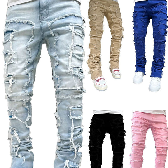 Herren Schnittige Jeanshose mit Rissoptik EB