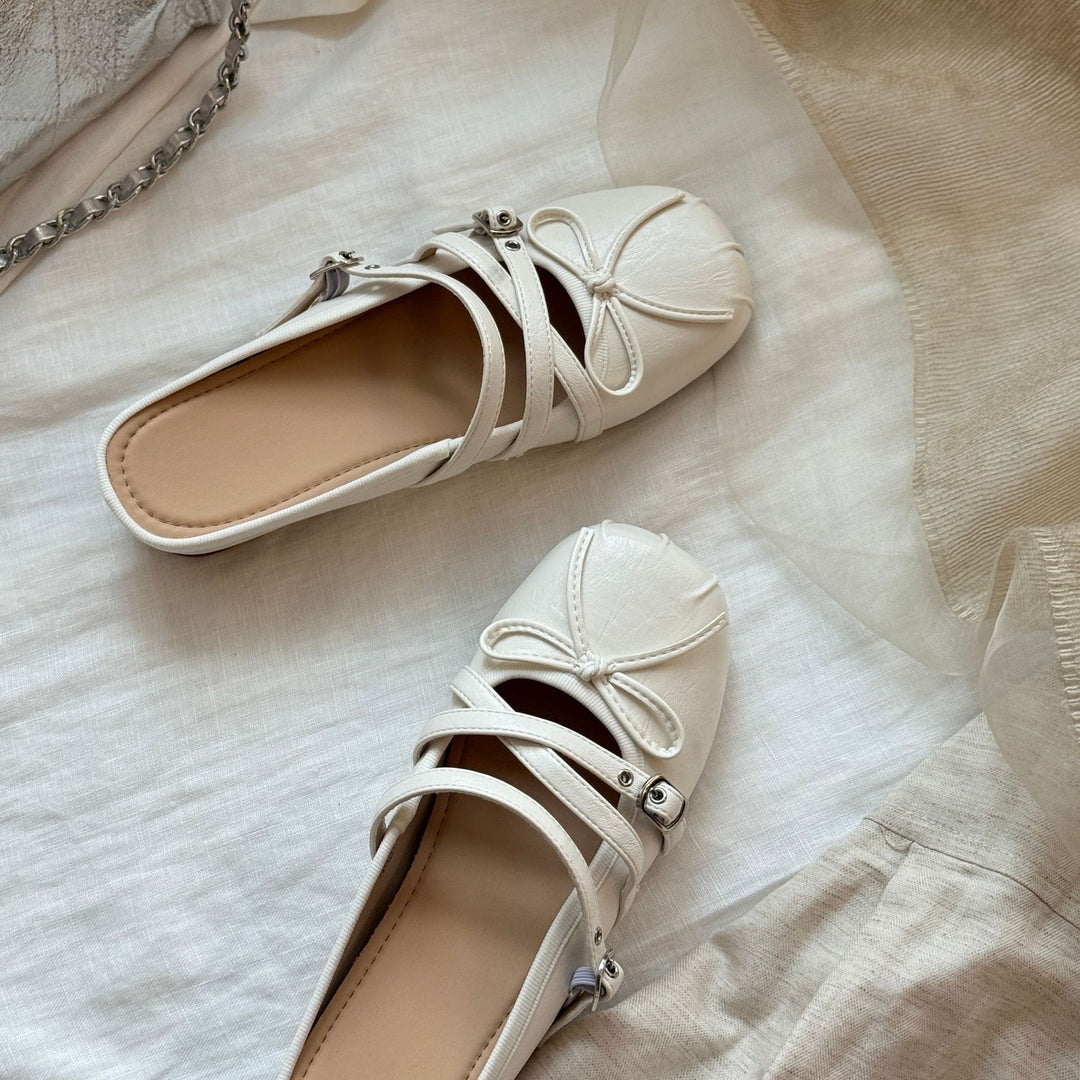 Damen Ballerinas mit eleganter Schleifenapplikation und schimmerndem Obermaterial EB