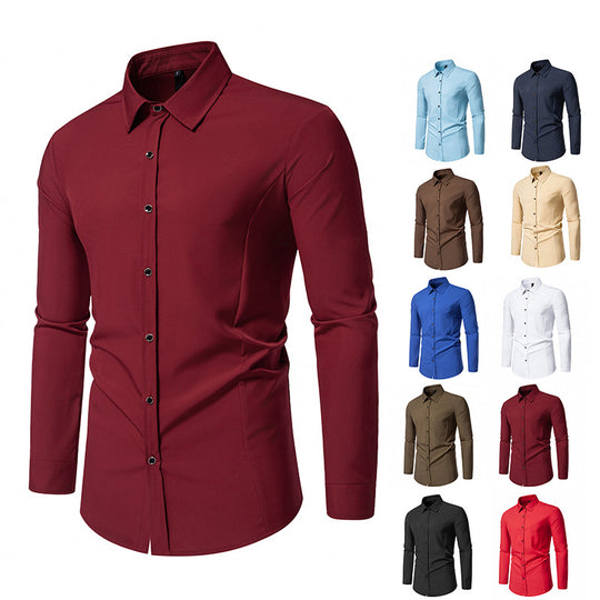 Herren modisches Langarmhemd mit elegantem Schnitt EB