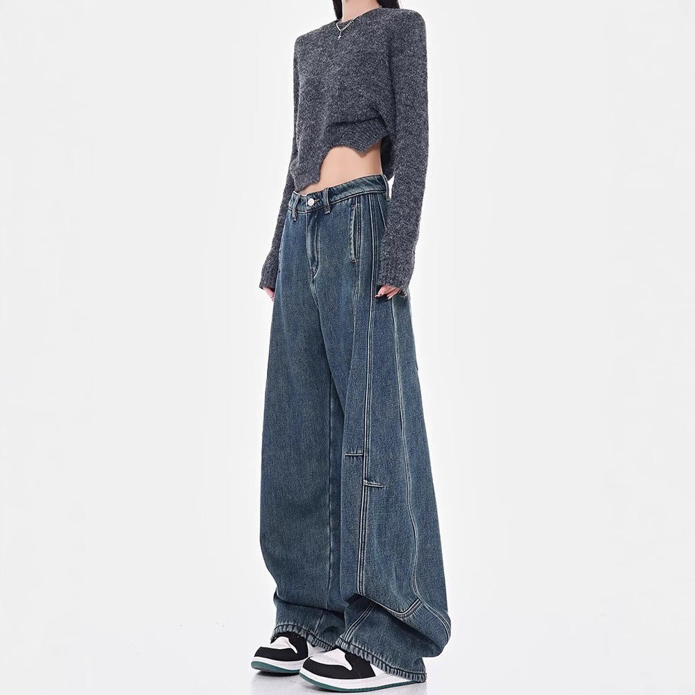 Damen Weite Denim-Hosen EB