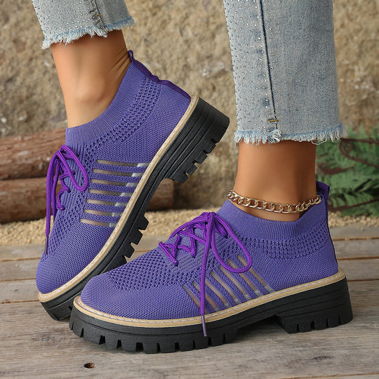Damen Sportliche Strick-Sneaker mit rutschfester Sohle EB