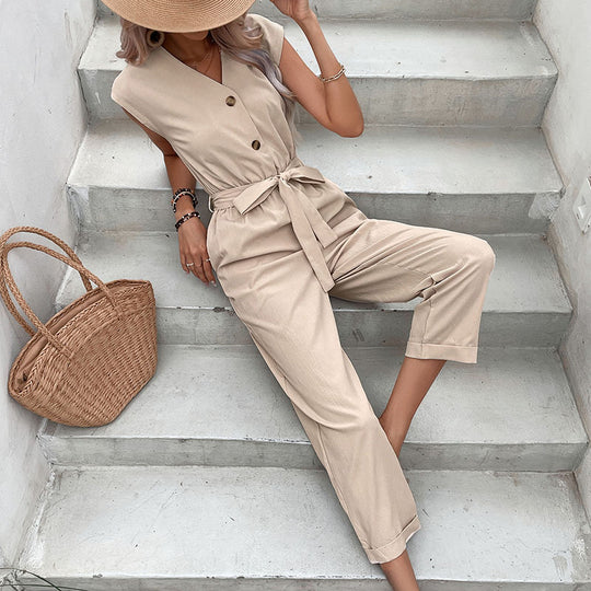 Damen Jumpsuit mit tailliertem Schnitt und praktischen Taschen EB
