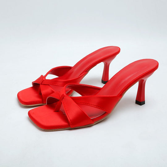 Damen Slingback-High-Heels mit elegantem Knoten-Design und komfortablem Absatz EB