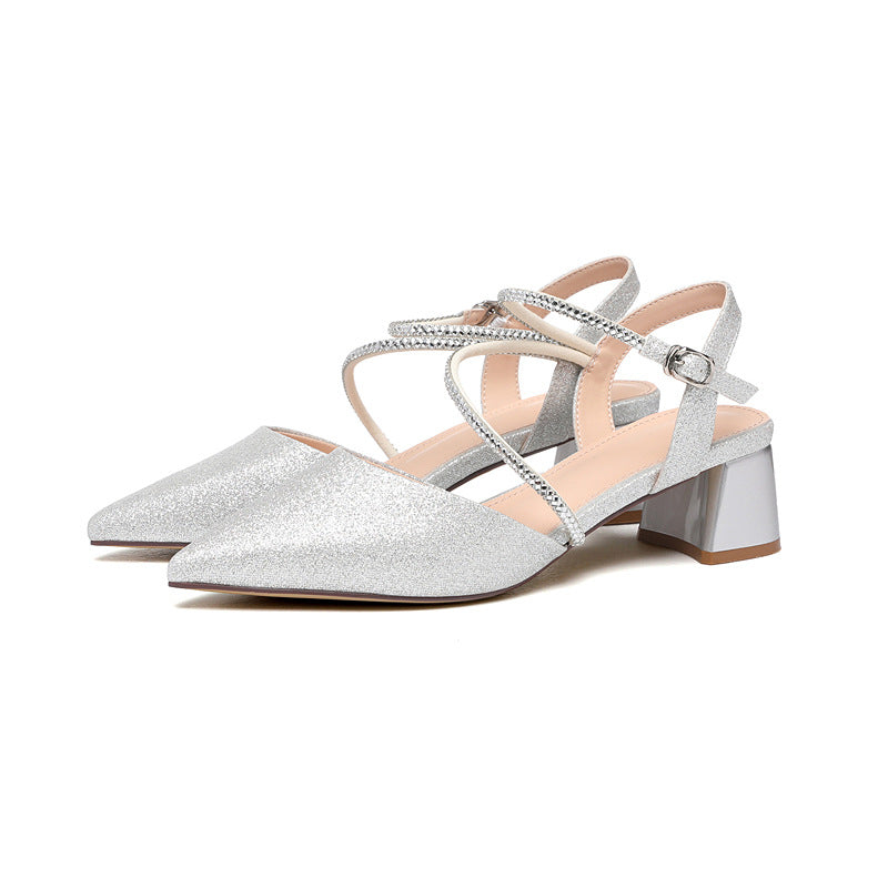 Damen Elegante und funkelnde Absatzschuhe mit raffiniertem Riemen von EB